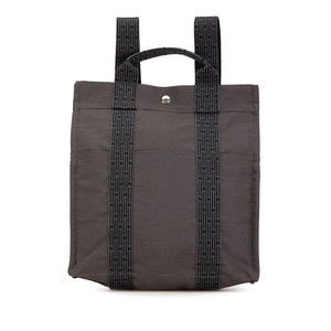 Hermes Aleline Ad MM Rucksack Handbag Grey Canvas